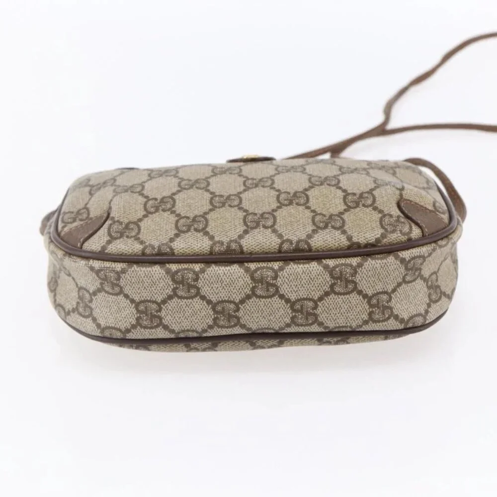 GUCCI GG Supreme Web Sherry Line Bag PVC Beige Gold - Picture 7 of 16